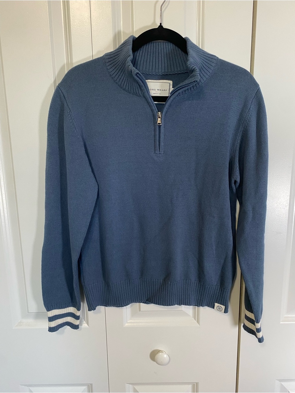 Long Wharf Supply Co. Half-Zip Blue  Sweater